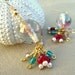 Drop Earrings, Dangle, Beadwork, Cluster, Red Earrings, Teal, Bronze, Beaded, Large Earrings, Wire Wrapped,  Party, Colorful, Statement,