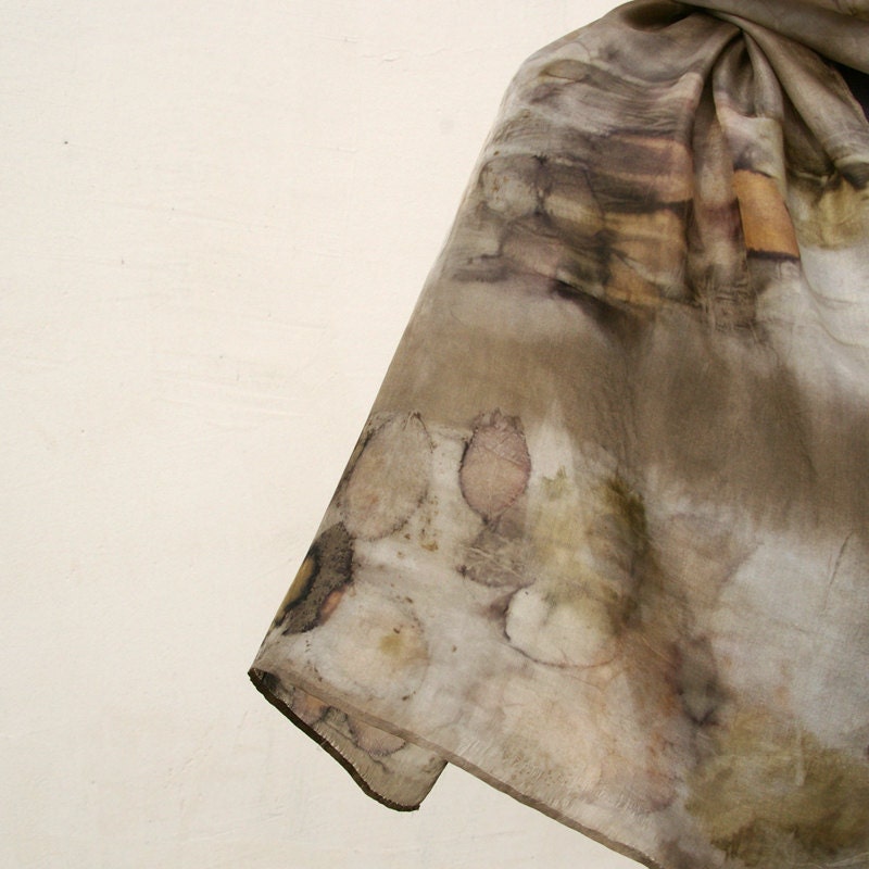Silk scarf  eco dyed