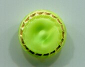 Vintage 1950s Lime Green Glass Moonglow with Gold Luster