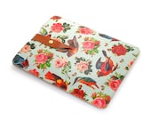 Leather iPad mini case - Birds and roses