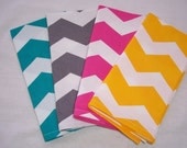 Fabric Cloth Dinner Napkins - Set of 4 - Pretty Chevrons