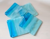 Tranquil Turquoise Fused Glass Coasters