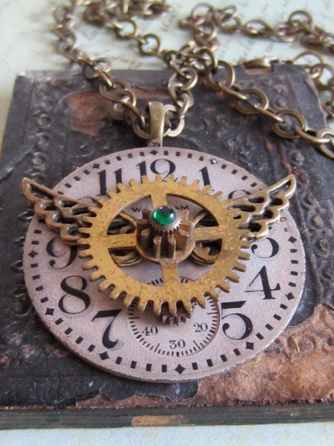 Steampunk Jewelry Necklace - Time Traveler VIX- Steampunk Necklace- Repurposed art