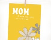 Yellow, Mother's Day Gift, M O M, Typography, Heart, Word Art, Gift for Mom 8X10 Shabby Chic Home Decor, Typography, For Mom