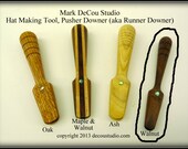 Walnut Wood SHIPS IMMEDIATELY, Hat Making Tool Millinery Pusher Downer Runner Downer Abalone Shell Inlay, Hand Lathe Turned item