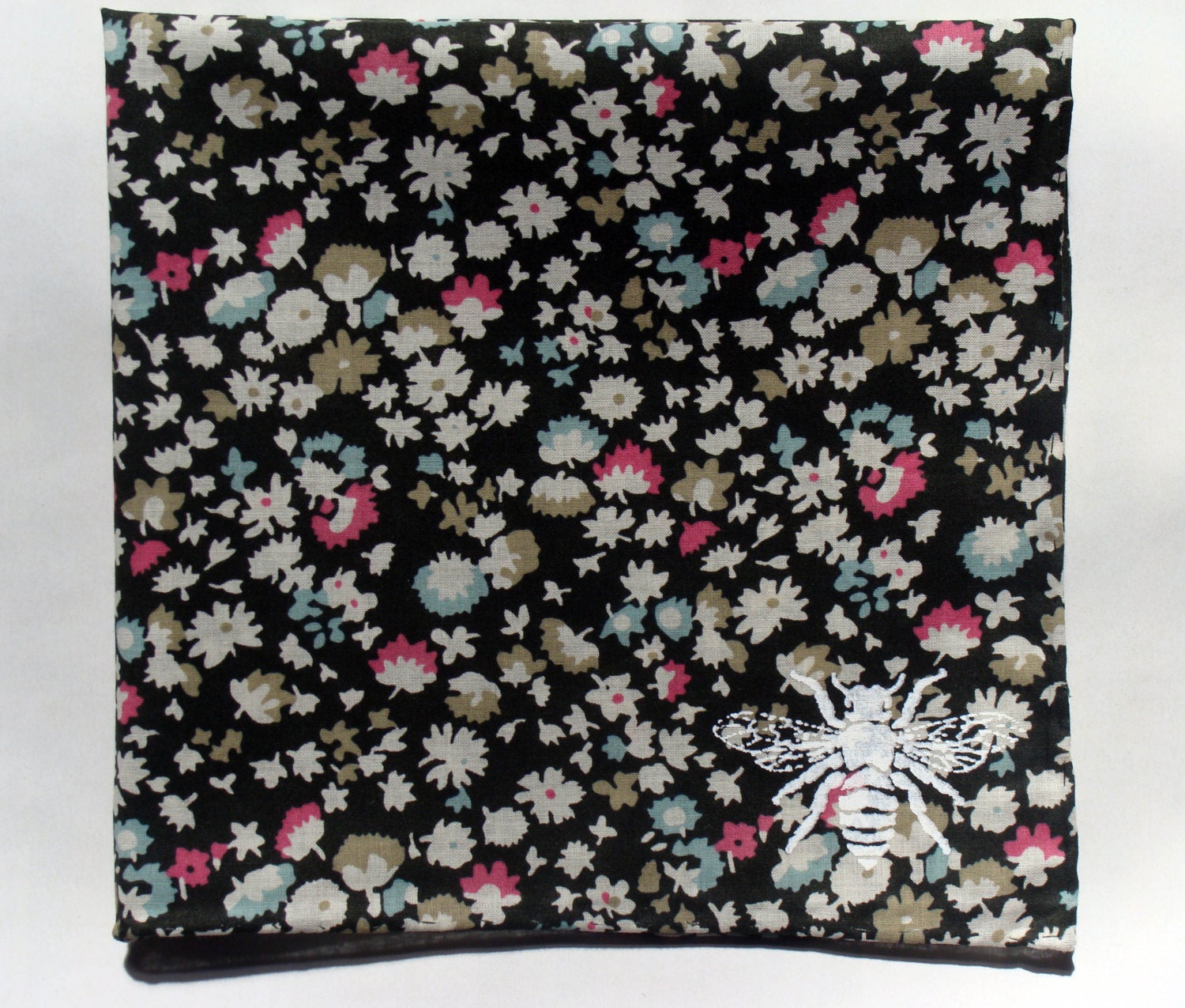 Hunter Green Floral Pocket Square/Handkerchief