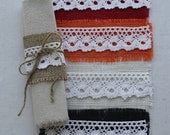 12 Burlap Silverware Holders Napkin Ring Wrap