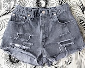 charcoal vintage cutoff shorts / size 9 / upcycled levis