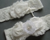 Wedding Garter Modern Bridal Garter, Ivory Lace Bridal Garter wedding accessories garder