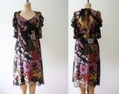 floral dress / black floral dress / Grandiflora print dress