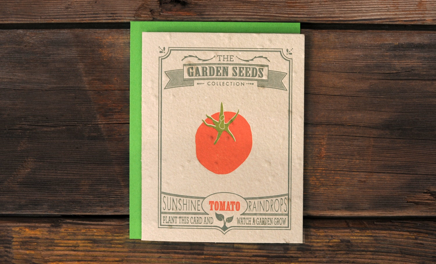 Tomato Seeded Letterpress Greeting Card - Vegetable Garden Plantable Eco Stationery