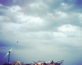 Casino Pier, Seaside Heights, Ocean, Beach, Vacation, Blue, Summer, Storm - 8x8 photograph by Tina Crespo -