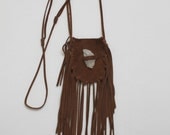 Brown Suede Deerskin Fringe Medicine Bag