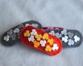 FREE SHIPPING - Modern Bean Hair Clip - Hydrangea (Sunset) - Big Girl Hair Clip