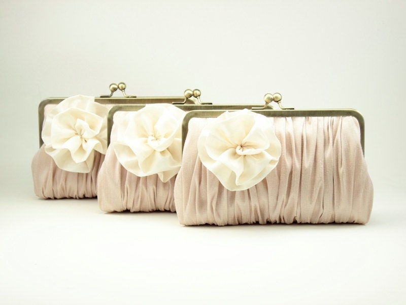 Bridesmaids Gifts / Be My Bridesmaid / Bridesmaid Clutch (3 Pomp & Posy Clutches : Custom Colour)