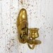 Vintage Brass Candle Holder Mid Century Shoe Shoelaces Wall Hanging Light Retro Home Decor PeachyChicBoutique on Etsy
