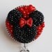 Minnie Mouse Glittery Black Silhouette Vintage Zipper ID Badge Reel - RN ID Badge Holder