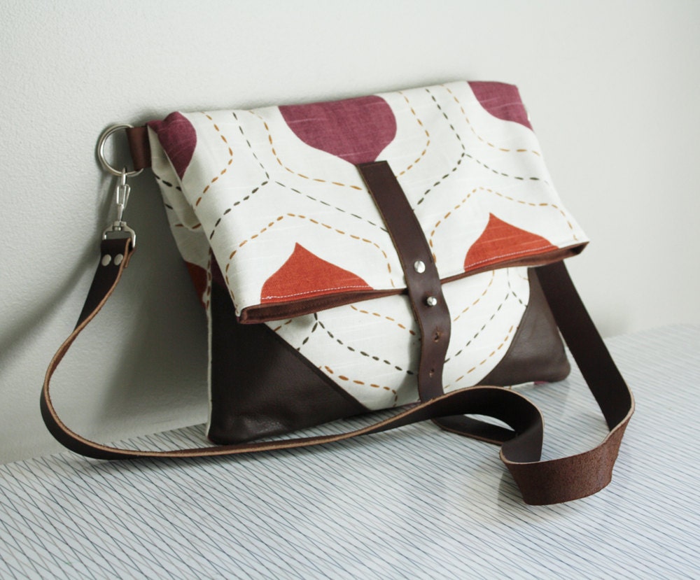 Foldover Purse with Leather Details