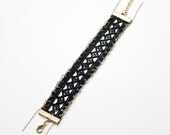 Zia Gold seams - Lace and chain bracelet