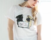 Pugs and Prejudice Unisex Tshirt - SIZE MEDIUM