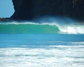 Ocean wave surf photographic printable photo - beach print wall art, aqua 8x10 10x10 16x20 11x14 20x30