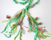 scarf enchanted forest fiber braid lariat - forever spring