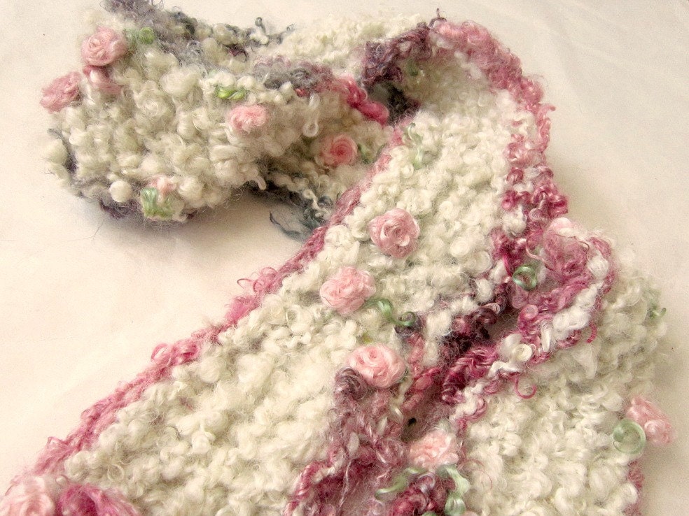 handknit scarf from an enchanted forest - enchanted lady of the roses