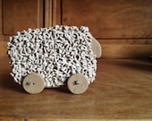 Ceramic Sheep on Wheels for Your Home - Home Decor