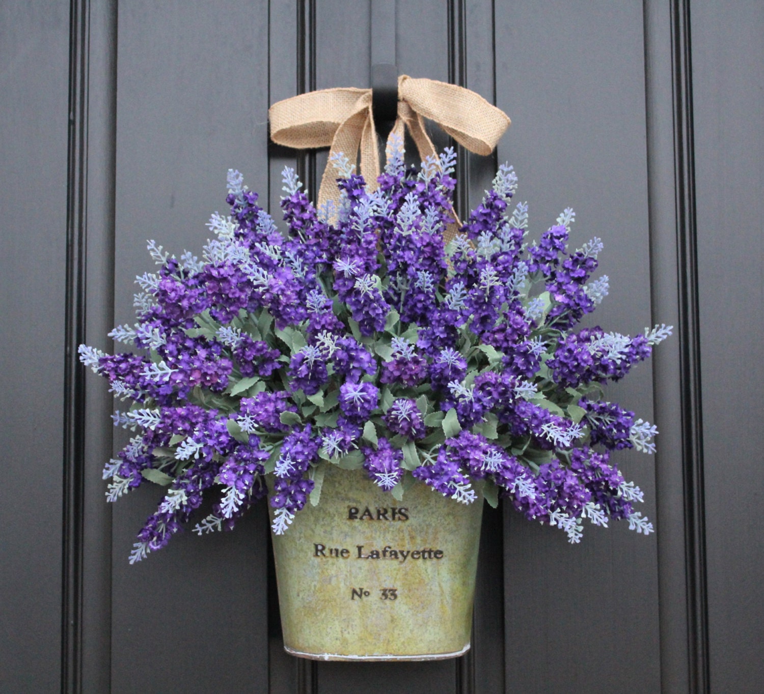 RESERVED Mother's Day Bouquet,  Lavender Wreath, Lavender Fields, Spring Flowers, Spring Bouquet, Spring Wall Pocket, Twoinspireyou Wreaths