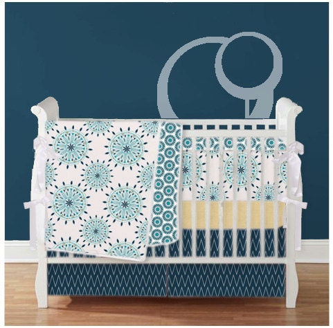 4 pc Custom Crib Set - Blanket, Bumper, Skirt and sheet - choose your fabric