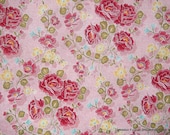 One Yard of Cabbage Roses on a Pink Background