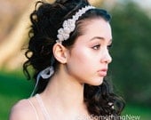 Rhinestone tie bridal headband, wedding hair, head piece