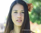 Vintage feather flower headband with vintage center, adult headbands