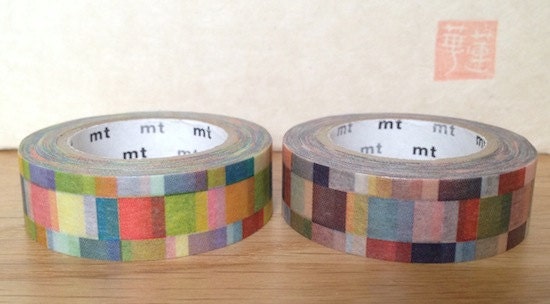 new S/S 2013 mt washi masking tape - mosaic - light and dark set of 2
