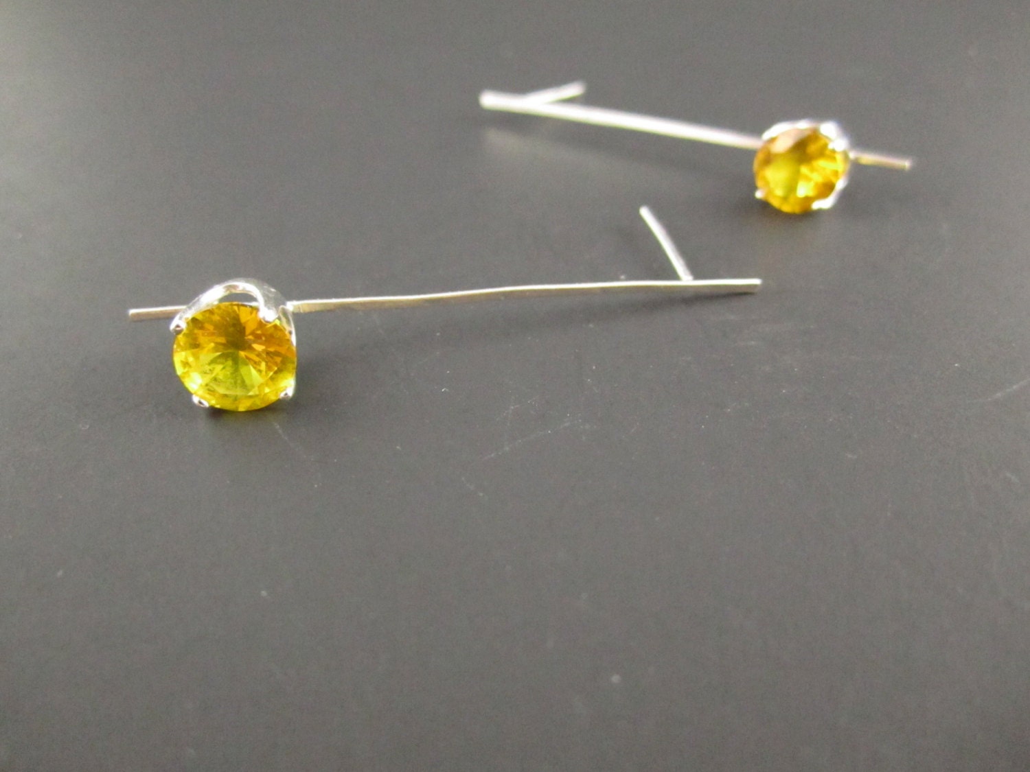 Exclamation - 8mm gemstone earrings, sterling silver