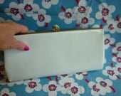 60s MOD Clutch Optic white patent w pearl snap