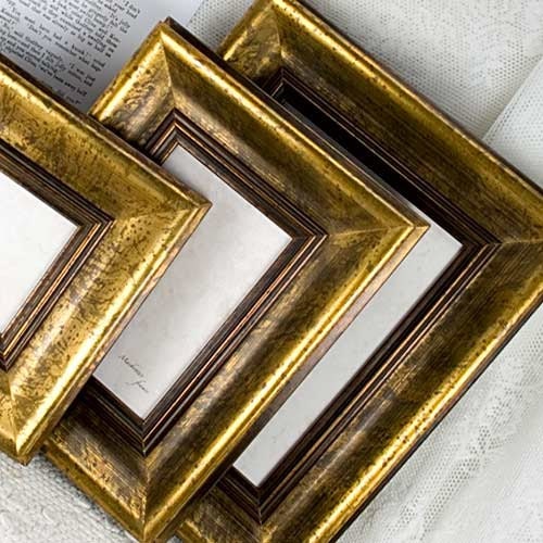Buy golden wedding anniversary gifts - 4x5 Deluxe Gold Photo Frame in Dark Simple Smooth Distressed Gold Finish Wedding Anniversary Gifts Ideas