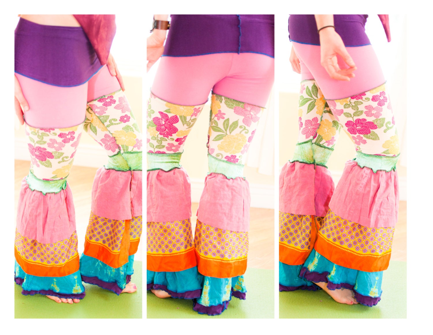 SALE Ready to Ship Floral Ruffle Flair Weekender FLOW Pants only