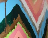Original ikat chevron 36x48 BELLE Painting by Jennifer Moreman