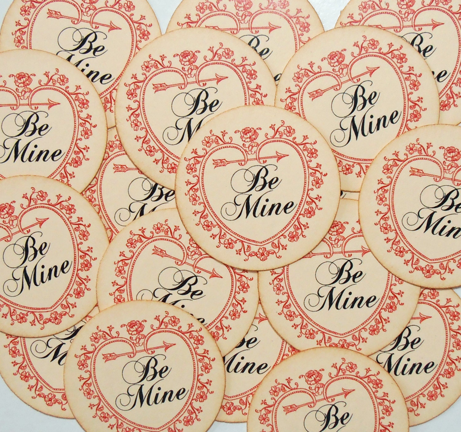 Stickers Valentine Heart Wedding Red Be Mine Envelope Seals SL001