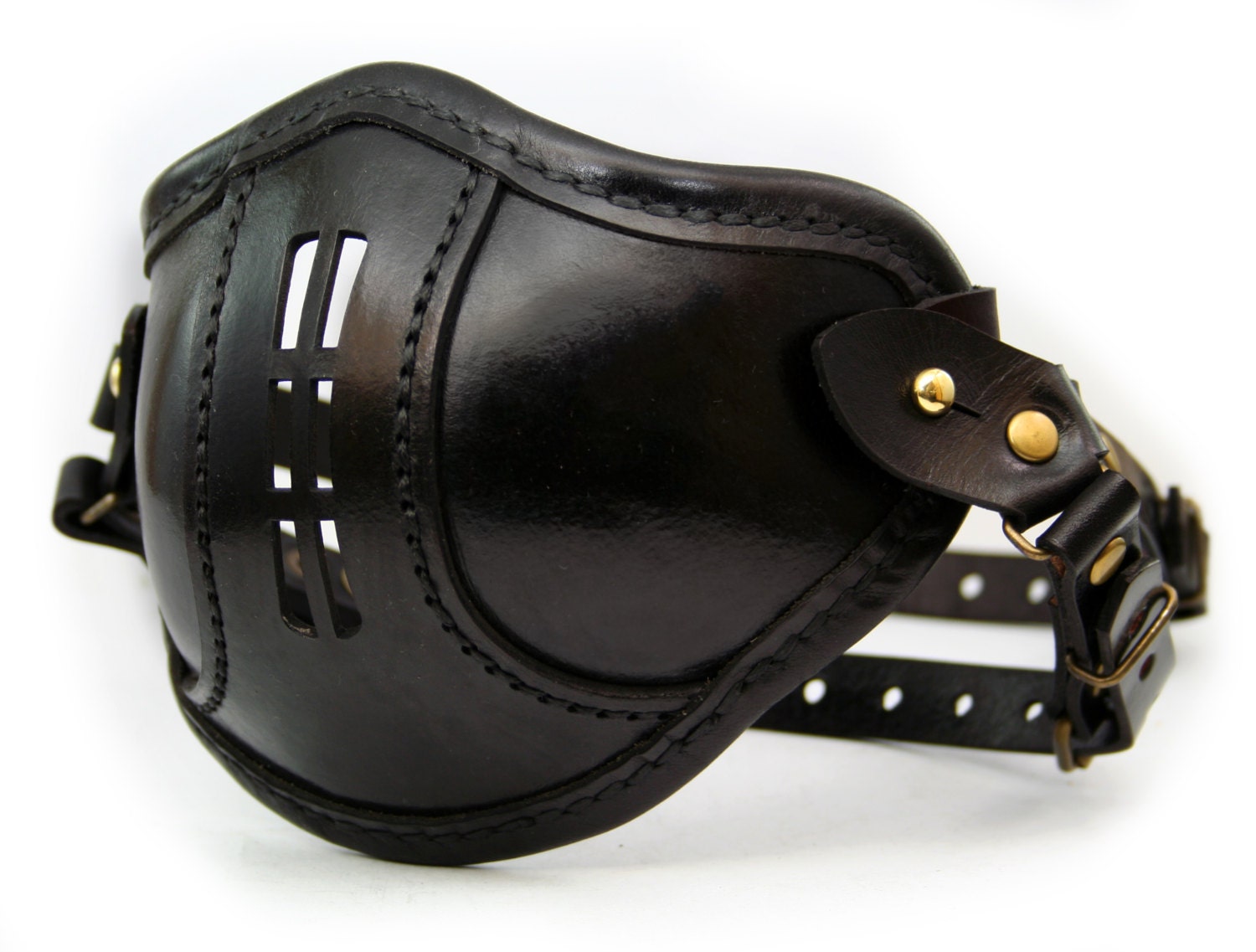 STEAMPUNK LEATHER Mask black leather SMPL Raider design