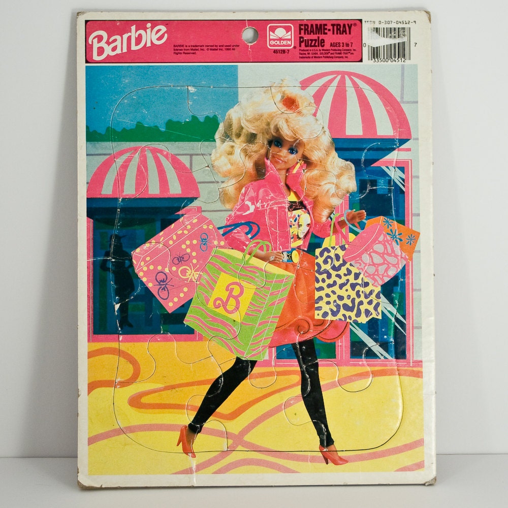 Vintage 1980s Barbie Tray Puzzle