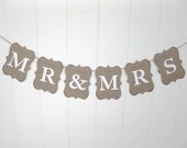Wedding Garland - Mr and Mrs banner - wedding banner, wedding sign - pick letter colors - wedding decor, wedding photo, wedding ceremony