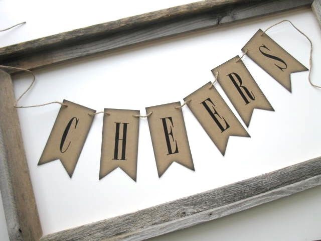 CHEERS banner - petite paper banner - wedding banner, wedding decor, wedding ceremony, dinner party, wedding dinner - original design
