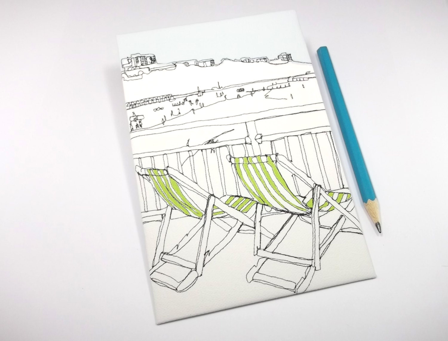 Wish you were here - Handmade Postcard