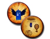 Flight of the Tardis - 30mm circles - Digital collage sheet