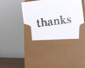 Minimalist Thank You Card with Kraft Envelopes - 100% Recycled - Set of 3