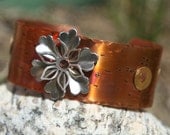 Cuff bracelet hand formed copper cuff bracelet
