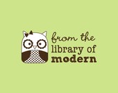 Custom Rubber Stamp - Personalized Stamp - Custom Stamp - Owl, From the library of, This book belongs to - C516