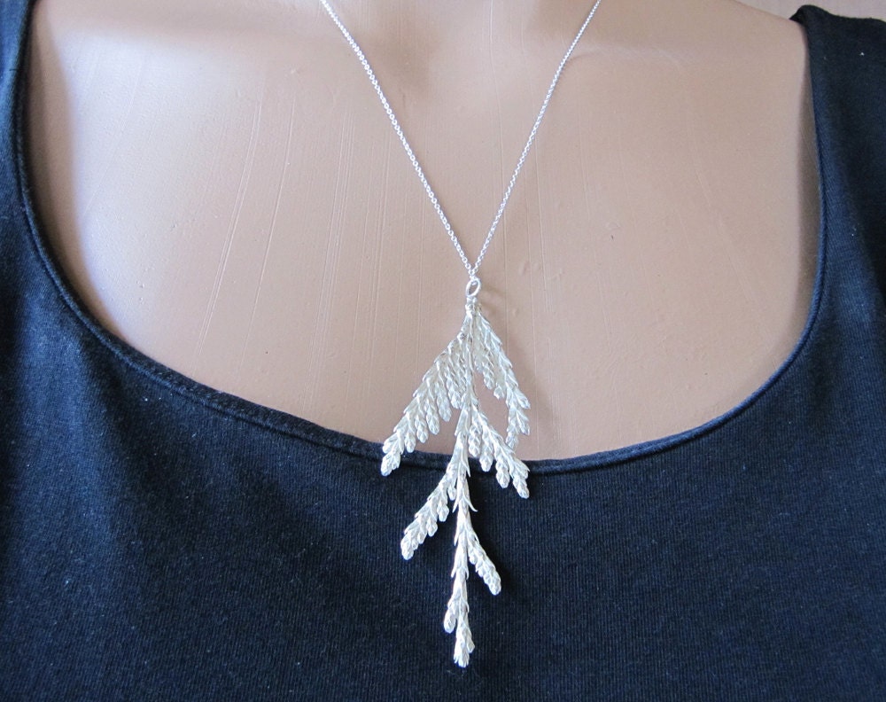 Cedar Pendant Cast in Sterling Silver